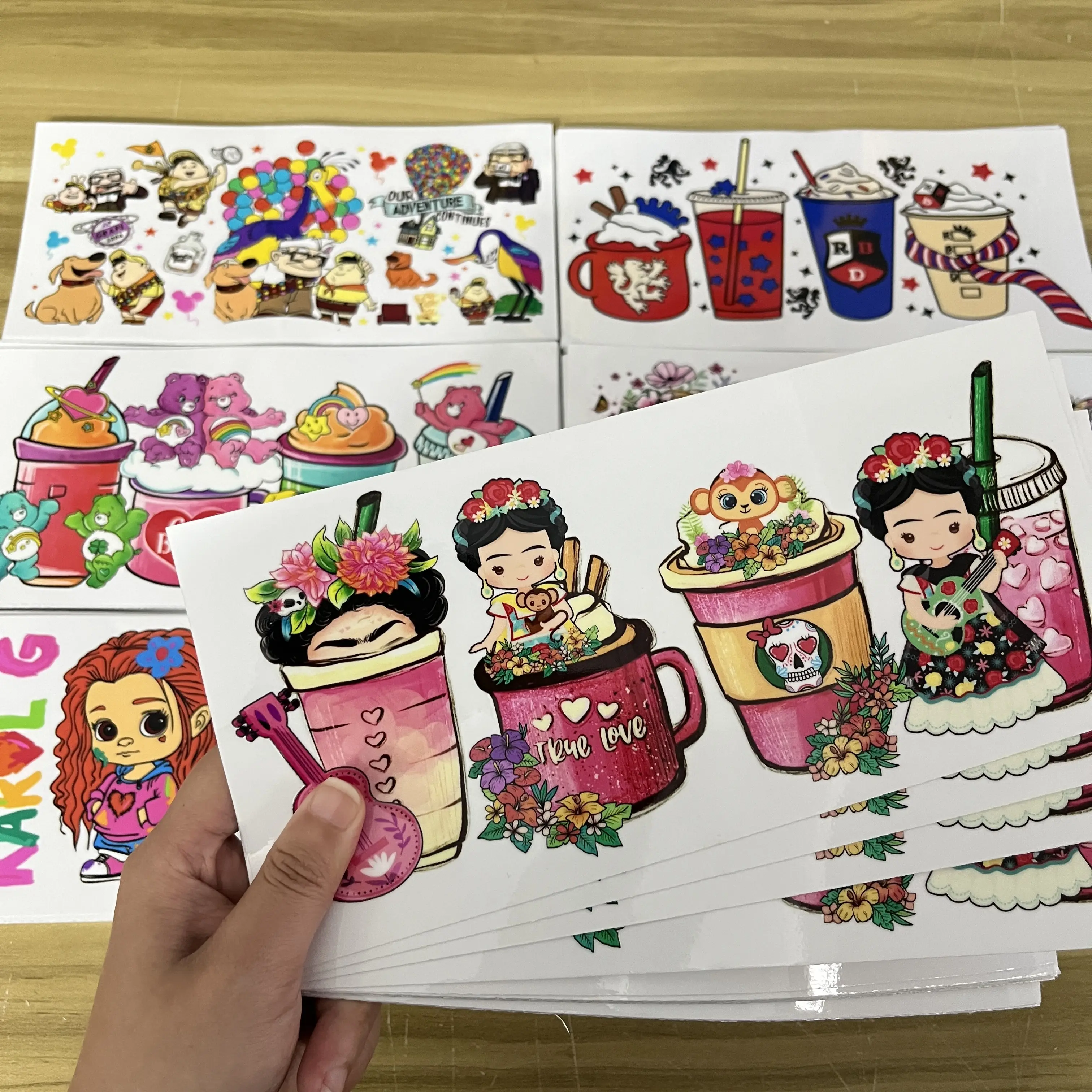 Custom multi-size uv dtf cup wraps transfers ready to transfer cup wrap printing sticker film printer uv dtf for cup wraps glass