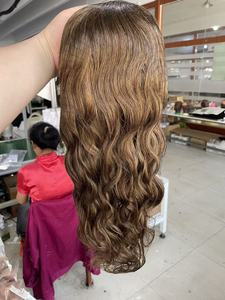 Perruques mi-longues en <span class=keywords><strong>cheveux</strong></span> humains brun foncé, style juif, brun chocolat, vierges brésiliennes, 3/4, ondulées, casher, sans dentelle - Product Image 6