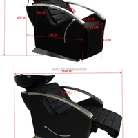 Fauteuil de lavage professionnel au design moderne avec bac à shampoing en céramique pour salon de coiffure
