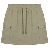 Haute Taille Cargo Skort, Femmes Cordon Mini Jupe avec Shorts intégrés, Randonnée Casual Style, Personnalisable