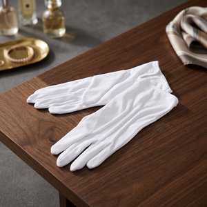 Gants de cérémonie formels multifonctionnels en nylon blanc anti-boulochage respirants pour hommes et femmes, parfaits pour les événements – Vente en gros - Product Image 4