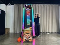 Machine d'arcade de jeu de frappe électronique Neofuns Smart King Hammer, à pièces, avec loterie et rachat de tickets