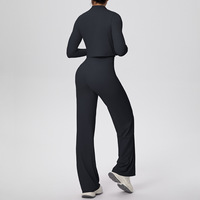 Ensemble de yoga 3 pièces taille haute, coupe ajustée, respirant, léger, extensible dans les quatre sens, grande taille, pour entraînement, marque privée, Fantasy Workout Long