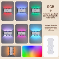 Appliques murales modernes 6 LED œil de chat avec capteur d'ondulation d'eau, design ambiant blanc chaud, veilleuse 3W à intensité variable pour usage domestique