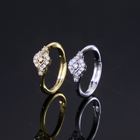 Bague OUGEPHELI en argent S925 avec moissanite taille ronde, motif feuille florale pavée, certificat GRA disponible, vente en gros