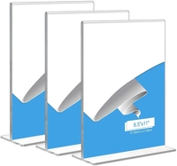 Ensemble de présentoirs acryliques commerciaux porte-cartes de table d'affiche numérique + support de menu, supports de signes publicitaires pour restaurant/vente au détail
