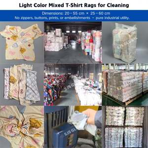 Trapo Industrial de Color, 25 kg, 5 kg, 10 kg, Trapos de Algodón de Color Claro para Limpiar Camisetas, Trapos de Algodón para Limpieza Industrial en Talleres - Product Image 5