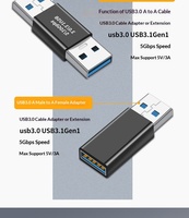 Adaptador USB3.0 10Gbps Gen2, Conector USB-A Macho a Tipo C Macho, Conversor de Transferencia de Datos OTG