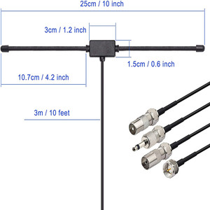 Récepteur de système de musique stéréo domestique avec <span class=keywords><strong>antenne</strong></span> <span class=keywords><strong>radio</strong></span> FM intérieure, connecteur SMA, longueur de câble de 3 m ou 5 m, <span class=keywords><strong>antenne</strong></span> TV - Product Image 2