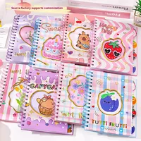 Carnet à spirale rigide A5 Yichen NT003 le plus vendu, 96 pages, avec pages de séparation à motif de dessin animé et design estampé or à fenêtre