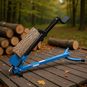 Rajadora de leña manual Fervi de 1200 mm con estructura de acero, herramienta hidráulica para cortar leña y madera - Product Image 3
