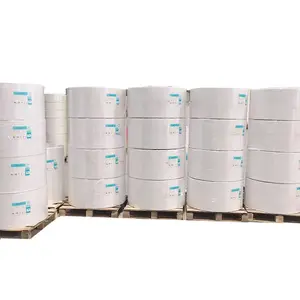 Commercio all'ingrosso personalizzato di fabbrica 48 gsm 70 gsm 65 gsm rollo de papel rotoli jumbo di carta termica