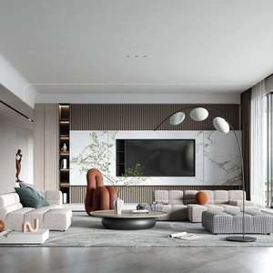 2025 nouveau Design espace de stockage surdimensionné meuble TV armoire murale - Product Image 3