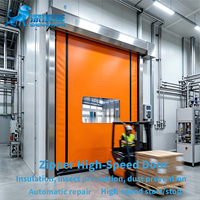 Puerta Rápida Enrollable de PVC con Cierre, Anticolisión, Ahorro de Energía, Aislamiento Térmico, Reinicio Automático Interior, Puerta de Alta Velocidad