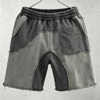 Nouvelle Arrivée Shorts de Sport Personnalisés pour Hommes 100% Coton Effet Délavé Vintage avec Logo Brodé et Patch Imprimé – Shorts Décontractés d'Été pour Hommes