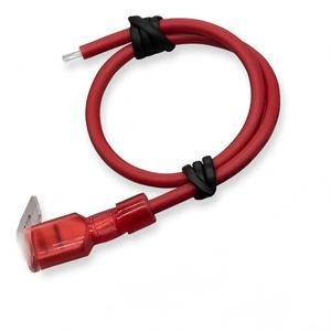 Faisceau de câbles haute intensité avec bornes à fourche en L à double extrémité et manchon isolant rouge pour connexion d'alimentation d'équipement et batterie - Product Image 5