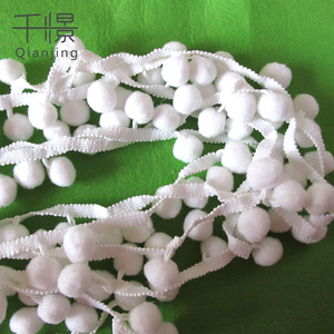 Vendita calda soffice rifiniture in pizzo Pom Pom pizzo bianco 1cm 1.5cm diametro 2cm-prodotto in pizzo ad alta richiesta - Product Image 6