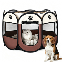 Tente de camping portable pliable octogonale pour animaux de compagnie, en tissu Oxford imperméable, pour chaton ou chien