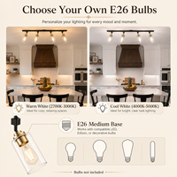 Tête d'éclairage sur rail de type H homologuée ETL, avec abat-jour en verre transparent réglable E26, compatible avec les luminaires Halo pour cuisine, salle à manger, bar