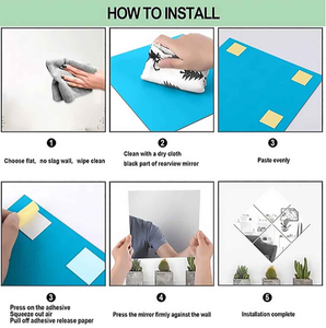 Unbreakable Acrylic Decoration <b>Mirror</b> Wall Decor Acrylic <b>Plastic</b> Sheet Flexible 2mm Custom Stickers Self Adhesive Wholesale - Product Image 4
