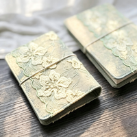 Carnet personnalisé en dentelle papillon, couverture en tissu vintage, rechargeable, A5 A6 A7, cadeau pour fille