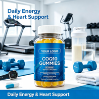 Gummies CoQ10 Coenzyme Q10 pour la Santé de la Peau, l'Hydratation, le Soulagement du Stress, le Soutien Immunitaire et le Bien-être Quotidien pour Adultes, Femmes et Hommes