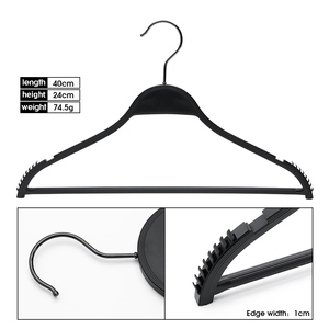 High Quality Space Saving <strong>Plastic</strong> Coat Hanger Men Women Suits Hanger Rod Pants Black Hanger Wide Shoulder - Product Image 2