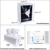 Support de boîte à mouchoirs en plastique créatif avec cadre photo LED Glam Design Distributeur pratique  Usine brevetée en gros