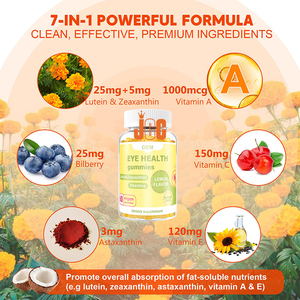 Suplemento sanitario Suplemento para los ojos Vitaminas saludables para niños Personas mayores Soporte antioxidante Luteína Zeaxantina Gomitas - Product Image 3