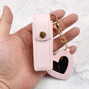 Cute Mini PU Leather Lipstick Case Keychain Lip Balm Holder Lipstick Bag Keychain Accessories <b>Makeup</b> Lip Gloss Holder Key Chain - Product Image 4