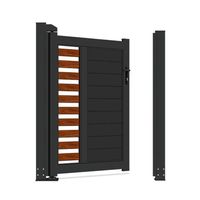 Puerta de entrada de aluminio resistente al sal para zonas costeras Prima, con lamas horizontales y recubrimiento en polvo, para casas de playa y patios.