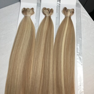 Jasmine Factory Hot Sale machine Weft Hair Extensions Human Remy Virgin Cuticle Hair Double Drawn Machine Weft <b>russian</b> hair - Product Image 2