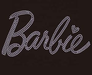 Custom Bling <span class=keywords><strong>Barbie</strong></span> Text Rhinestone transfer for T-Shirts Pants And Hoodies - Product Image 1