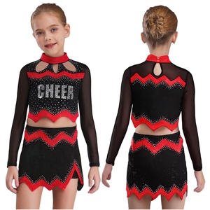 Uniforme de Animadora para Niñas de 6 a 16 Años, Conjunto de Top Corto y Falda para Práctica de Danza Moderna, Actuaciones y Competiciones de Danza - Product Image 4