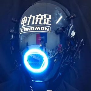 Máscara LED futurista de fiesta con luces ciberpunk brillantes que se transforma en máscara de Halloween para juegos de rol - Product Image 6