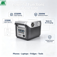 Station d'alimentation portable LiFePO4 1200W 876Wh 2000Wh, charge rapide, capacité élevée, générateur solaire mobile d'extérieur, démarreur de secours, lampe torche