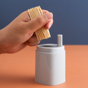 <b>Toothpick</b> Holder Plastic Push Button Storage Box For Home Hotel Restaurant Gray And Dark Blue 240 Units - Product Image 3