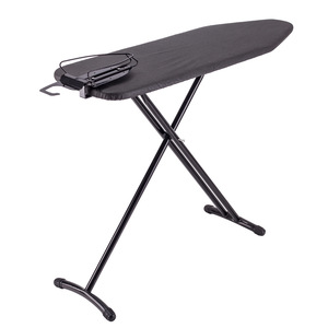 Planche à repasser pliable à hauteur réglable résistante à la chaleur avec support pour fer à repasser et porte-vêtements de style moderne - Product Image 2
