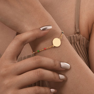 18K vàng mùa hè giản dị tươi thép không gỉ quyến rũ Vòng đeo tay Tôn Giáo Christian bướm màu Zircon Notre Dame gạo bóng - Product Image 3