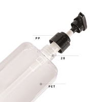 Bouteilles de pompe en plastique PET carrées transparentes rechargeables 300ml 500ml shampooing Lotion Gel douche lavage du corps lavage des mains emballage cosmétique