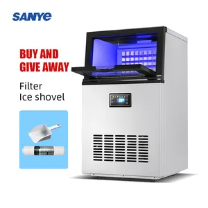 Ticari tüp buz yapma makinesi 55kg günlük buz üretimi Mini küp buz yapma makinesi için kabarcık çay
