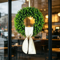 Guirlande de verdure artificielle en buis de haute qualité pour décoration de Noël, porte d'entrée, ferme, maison, mariage, remise de diplôme, décoration murale