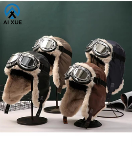 Kính phi công mùa đông unisex Y2K nhung bảo vệ tai ấm áp với thiết kế vẽ tay cho các nhiếp ảnh gia phi công thể thao ngoài trời - Product Image 1