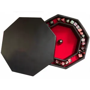 Plateau de jeu en cuir avec couvercle, 8 pouces, octogonal, enregistreur de jeux vidéo, Logo personnalisé, livraison gratuite