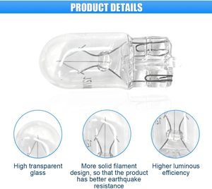 Bombillas Halógenas T10 W5W 12V 5W, Calidad OEM, Alta Luminosidad, Cristal <span class=keywords><strong>de</strong></span> Cuarzo, Ajuste Universal 194 168, Iluminación Automotriz al por Mayor - Product Image 3