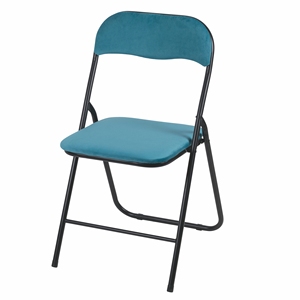 Sedia Pieghevole in Velluto Color Verde Acqua - Product Image 1