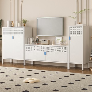 モダンなスチールテレビスタンド収納エンターテイメントセンターまたはリビングルームまたはベッドルーム用ホテルメディアコンソール家具 - Product Image 1