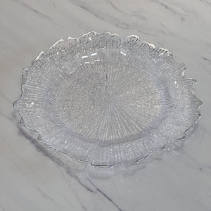 Assiette de Présentation en Plastique 20-20,9 cm Bord Doré Motif Rayé Transparent Utilisation Hôtelière Service Alimentaire - Product Image 3