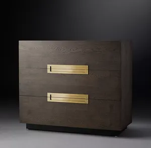 <span class=keywords><strong>Commode</strong></span> de style moderne Sassanide, postmodernisme américain, <span class=keywords><strong>blanc</strong></span>, salle d'entrée, 3 tiroirs, chêne fumé, pour chambre à coucher, hôtel, appartement - Product Image 2