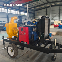 Turbin sentrifugal aliran campuran 20hp 2 4 6 8 inci, pompa air mesin Diesel irigasi pertanian portabel